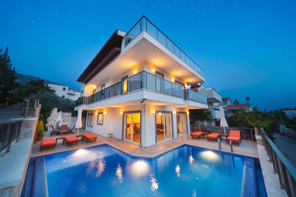 Villa with 5 bedrooms in Kalkan with wonderful sea view private pool terrace - main image